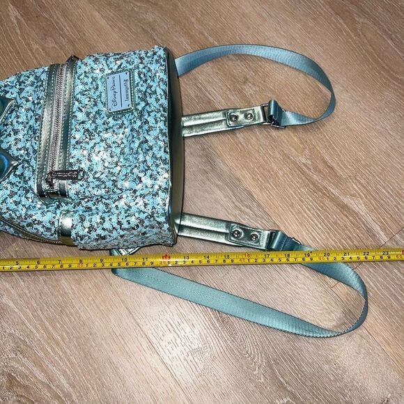 Loungefly Disney Parks Arendelle Aqua Frozen Minnie Ears Backpack Rare Retired - Picture 8 of 16
